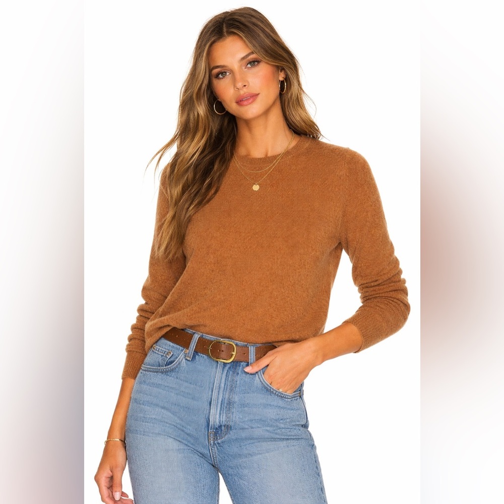 C by Bloomingdales Cashmere Sweater Medium Brown Crewneck 100 Percent Cashmere
